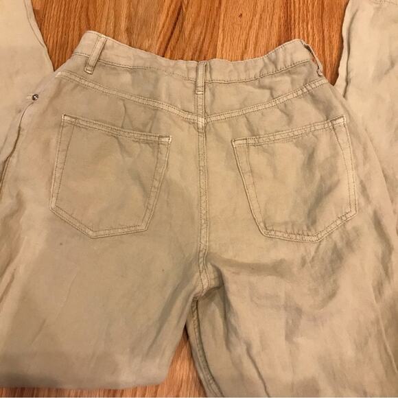 asos design tan linen blend pant size 4 - Picture 3 of 9